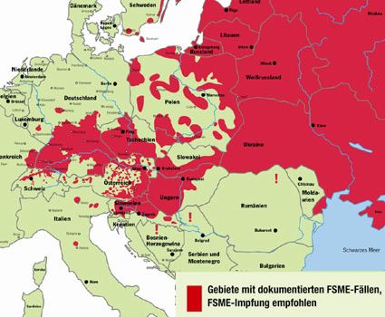 Verbreitung der Zecken in Europa