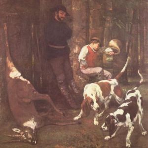 Die Beute (Jagd mit Hunden) von Gustave Courbet, 1857